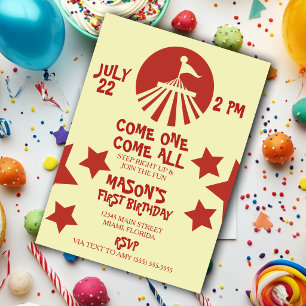 Minimalist Circus Top Tent Party Invitation