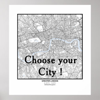 Minimalist City Maps Poster Line Art