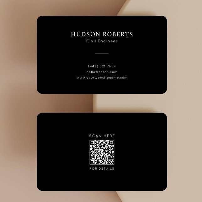 Minimalist Civil Engineer QR Code Business Card (Creator Uploaded)