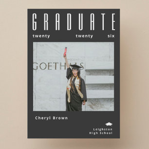 Minimalist class of 2026 Photo Graduation Invitation