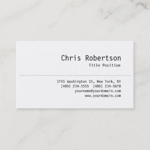 Minimalist Class Trendy Black White Business Card