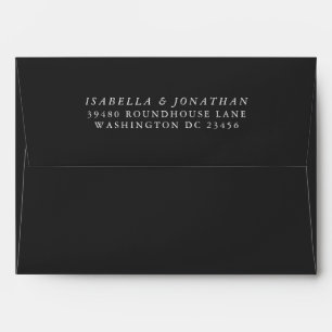 Minimalist Classic Black Matching Return Address Envelope