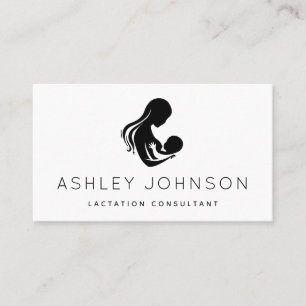 Minimalist Classic Black & White Breastfeeding Mum Business Card