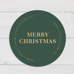 Minimalist Classic Christmas Green Envelope Seals