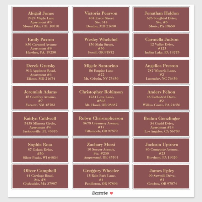 Minimalist Classic Christmas Red Guest Address (Sheet)