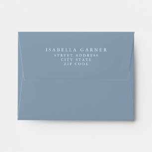 Minimalist Classic Dusty Blue Bridal Shower Thank Envelope