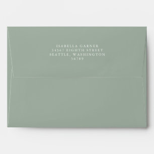 Minimalist Classic Dusty Sage Green Return Address Envelope