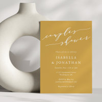 Minimalist Classic Dusty Yellow Couples Shower