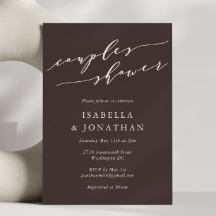 Minimalist Classic Fall Brown Couples Shower Invitation