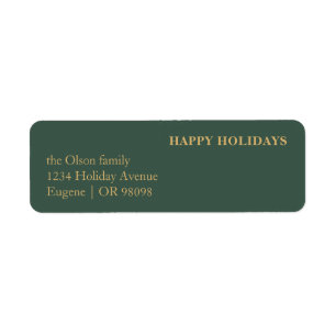 Minimalist Classic Holiday Green Return Address