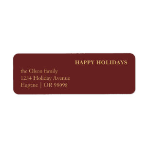 Minimalist Classic Holiday Red Return Address