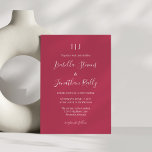 Minimalist Classic Magenta Red Wedding  Invitation<br><div class="desc">Minimalist Classic Magenta Red Wedding Invitation</div>