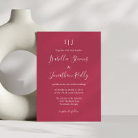 Minimalist Classic Magenta Red Wedding 