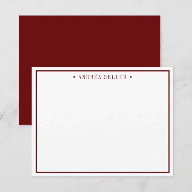 Minimalist Classic Maroon Border Card (Front/Back)