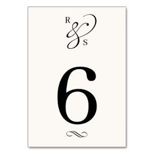 Minimalist Classic Monogram Wedding Table Number