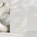 Minimalist Classic Monogram Wedding White Gold<br><div class="desc">Minimalist Classic Monogram White and Gold Foil Wedding Invitation</div>