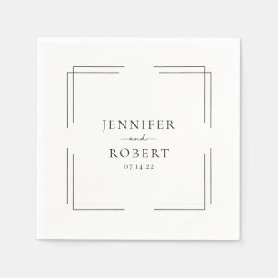 Minimalist Classic Neutral Wedding Napkins