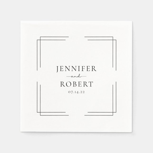 Minimalist Classic Neutral Wedding Napkins (Front)