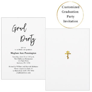 Minimalist Classic Orthodox Graduation Party Invitation