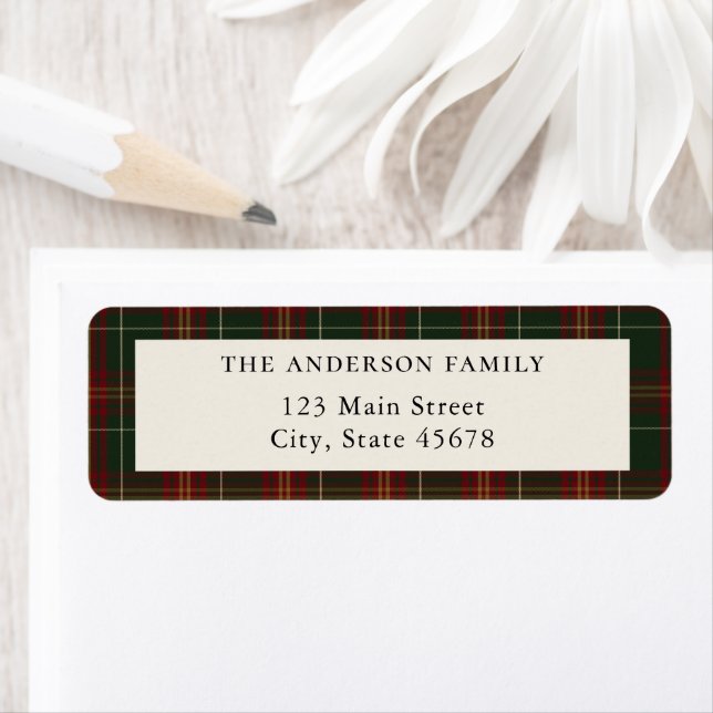 Minimalist Classic Plaid Return Address Label (Insitu)