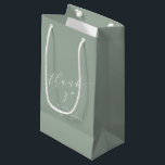 Minimalist Classic Sage Bridal Shower Thank You Small Gift Bag<br><div class="desc">Custom Minimalist Classic Dusty Sage Green Bridal Shower Thank You Gift Bag</div>