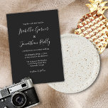 Minimalist Classic Script Black and White Wedding Invitation<br><div class="desc">Minimalist Classic Script Black and White Wedding Invitation</div>