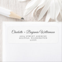 Minimalist Classic Script Grey Return Address