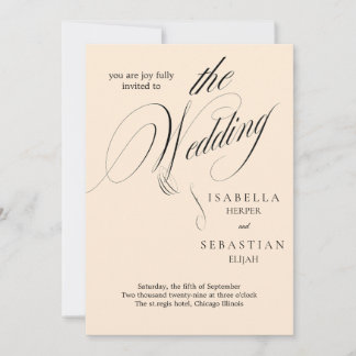 Minimalist Classic Script Wedding Invite