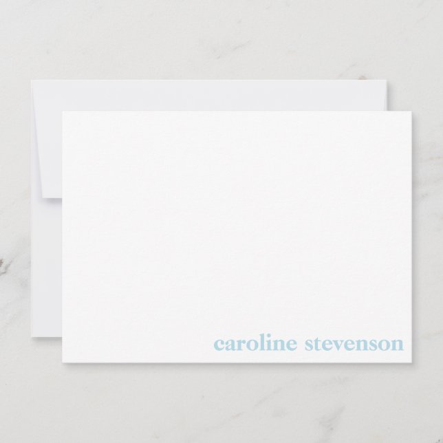 Minimalist Classic Typography Custom Pastel Blue Card (Front)
