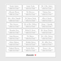Minimalist classic wedding guest address labels