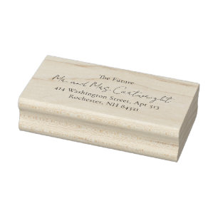 Minimalist Classic Wedding Return Address Rubber Stamp