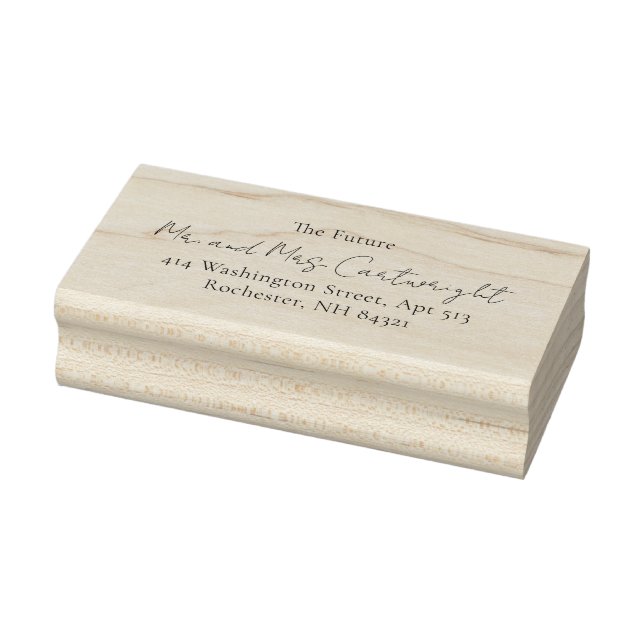 Minimalist Classic Wedding Return Address Rubber Stamp (Stamp)