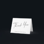 Minimalist Classic White Custom Name Bat Mitzvah Thank You Card<br><div class="desc">This Bat Mitzvah thank you card in black and white features modern handwritten lettering paired with clean, understated typography for a polished, timeless look. Designed to coordinate with the matching invitation suite, it offers a refined way to thank guests for celebrating this meaningful milestone. Personalise the name to create a...</div>