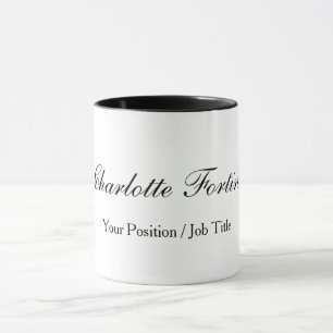 Minimalist Classical Handwriting Script Mug