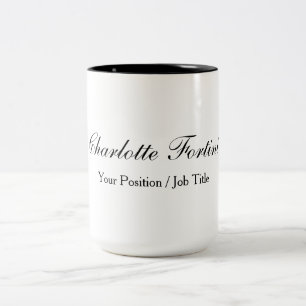 Minimalist Classical Handwriting Script Two-Tone Coffee Mug