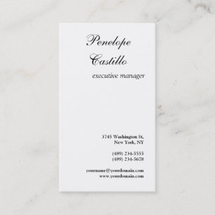 Minimalist Classical Handwritten Script Business Card