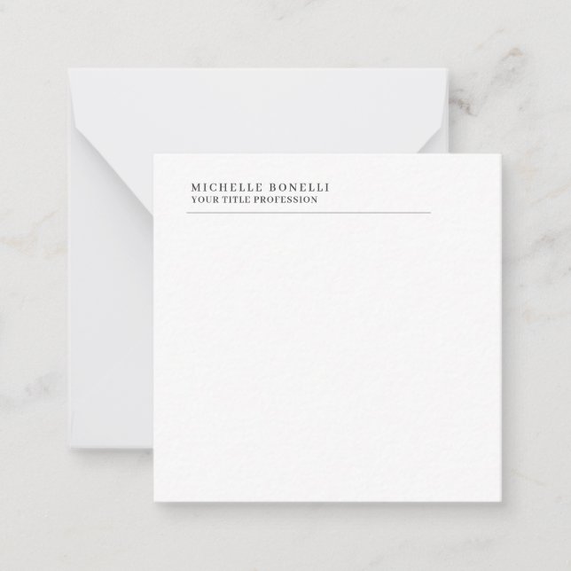 Minimalist Classical Plain Professional Own Name Card (Front)