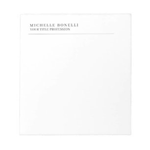 Minimalist Classical Plain Professional Own Name Notepad