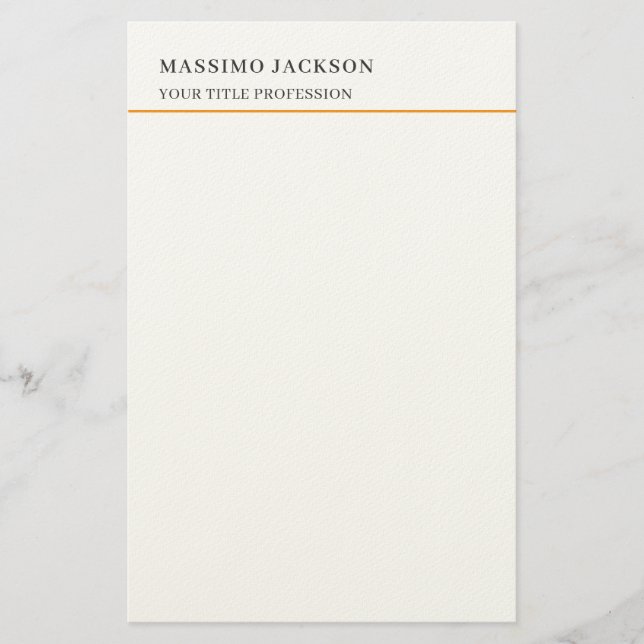 Minimalist Classical Plain Professional Stationery (Front)