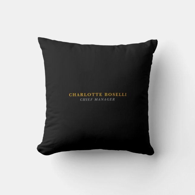 Minimalist Classical Professional Black Gold Color Cushion (Front)
