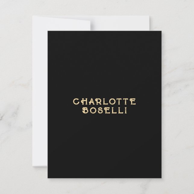 Minimalist Classical Professional Black Gold Colou Card (Front)