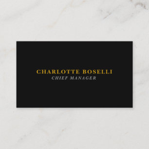 Minimalist Classical Professional Black Gold Colou Enclosure Card