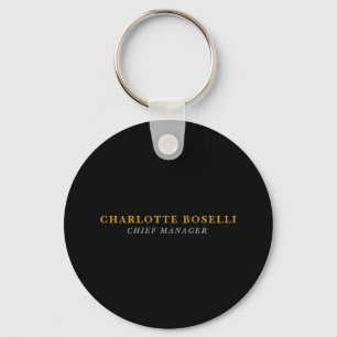Minimalist Classical Professional Black Gold Colou Key Ring