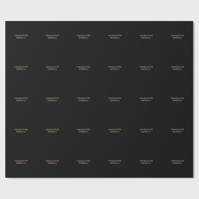 Minimalist Classical Professional Black Gold Colou Wrapping Paper (Flat)