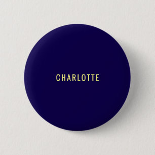 Minimalist Classical Professional Blue Color Name 6 Cm Round Badge