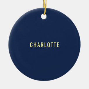 Minimalist Classical Professional Blue Color Name Ceramic Tree Decoration