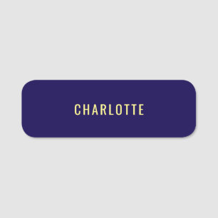 Minimalist Classical Professional Blue Color Name Name Tag