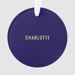 Minimalist Classical Professional Blue Color Name Ornament