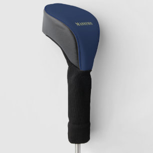 Minimalist Classical Professional Blue Colour Name Golf Head Cover