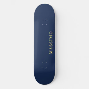 Minimalist Classical Professional Blue Colour Name Skateboard